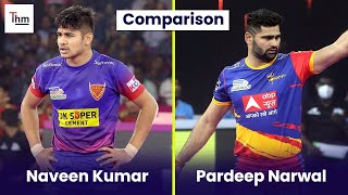 Naveen Kumar vs Pardeep Narwal Comparison Last 3 PKL Season shorts prokabaddi ytshorts