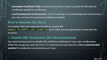 Overcoming the UNABLE_TO_VERIFY_LEAF_SIGNATURE Error in Node.js
