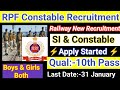 Indian Railway New Recruitment 2024,RPF Recruitment 2024,Constable and SI Vacancy,How to Apply RPF