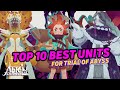 Top 10 best units for the trial of abyssafk journey