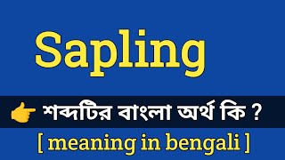 Sapling Meaning in Bengali With Example || sapling শব্দটির বাংলা অর্থ কি হবে 