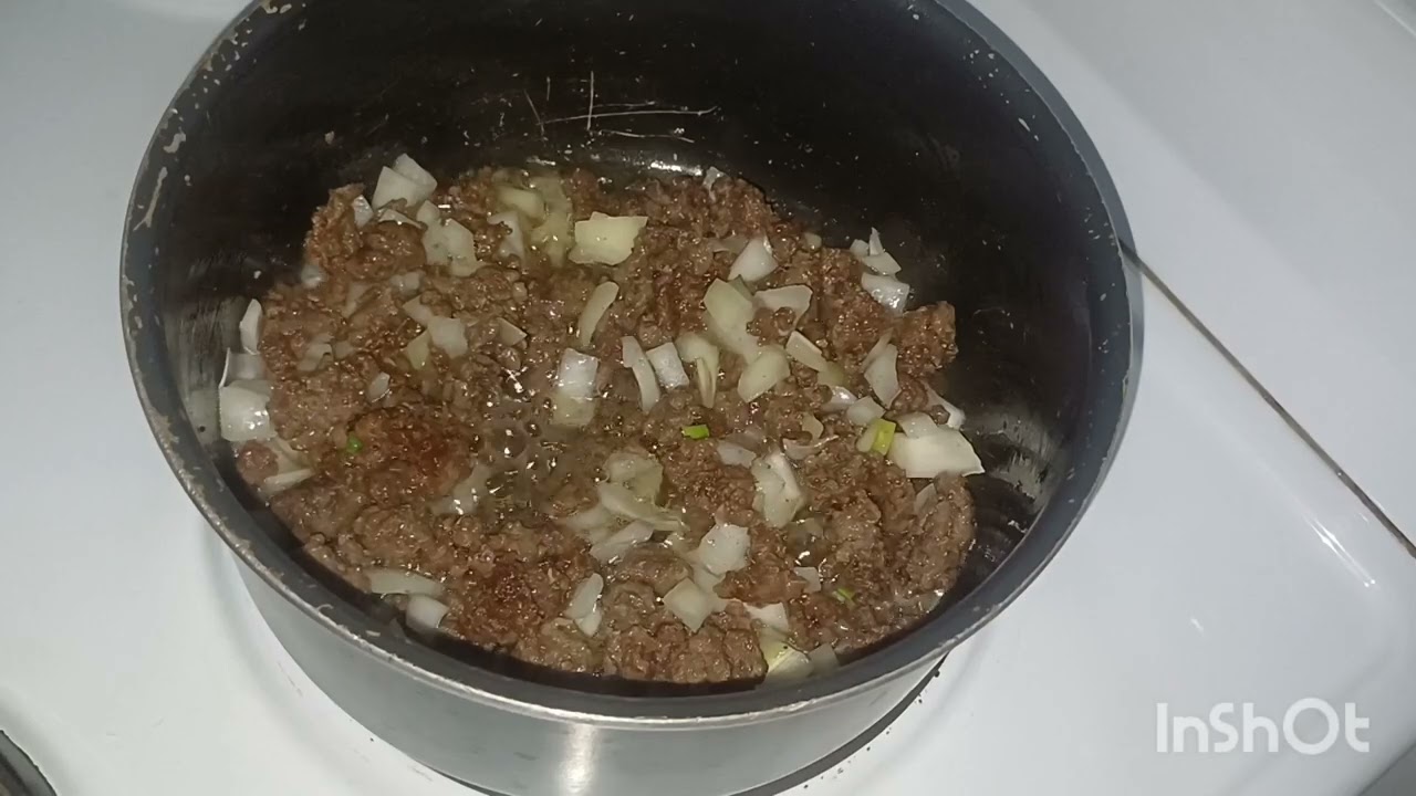 Low budget meal. Mince and cabbage stew.