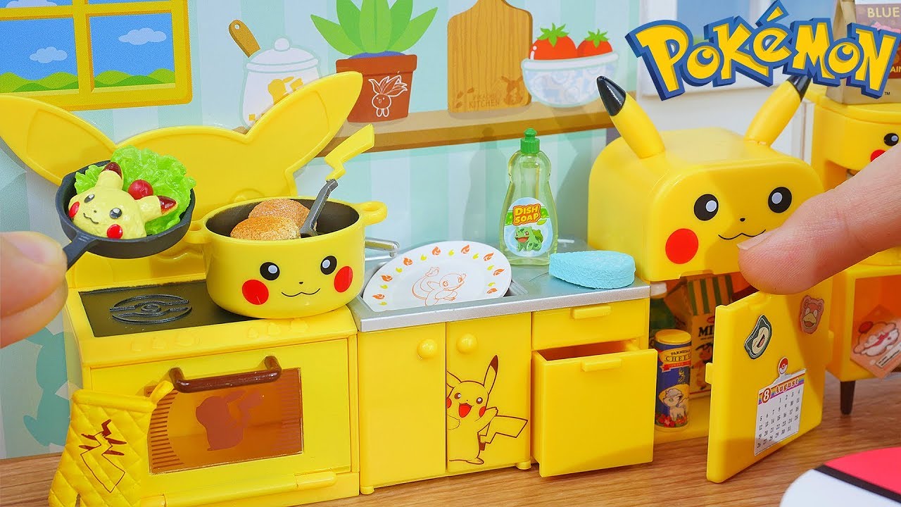 Pokémon Epic Cooking Pikachu Kitchen Trading Figur Wash the Dishes 