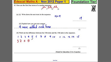 Q12 Edexcel GCSE Maths 1F November 2012