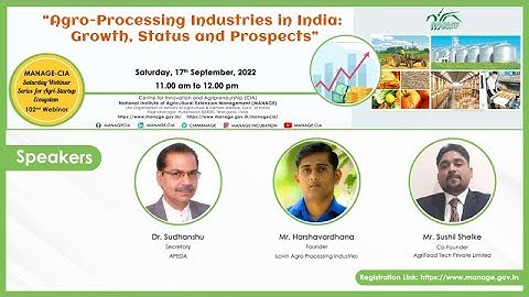 Agro Processing Industries in India: Growth, Status and Prospects
