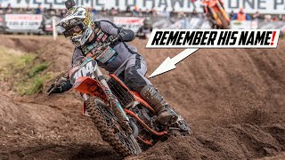 14-Year-Old 2 Stroke Prodigy Races Gnarly Sand Track on 125cc Dirt Bike!