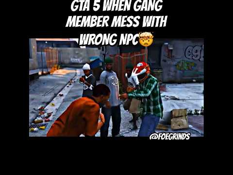 GTA 5 WHEN GANG MEMBERS MESS WITH WRONG NPC🤯#gta5funny #gtarp #gta5shorts #shorts