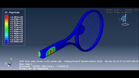 Abaqus Explicit Tennis Ball and Racket Contact Simulation