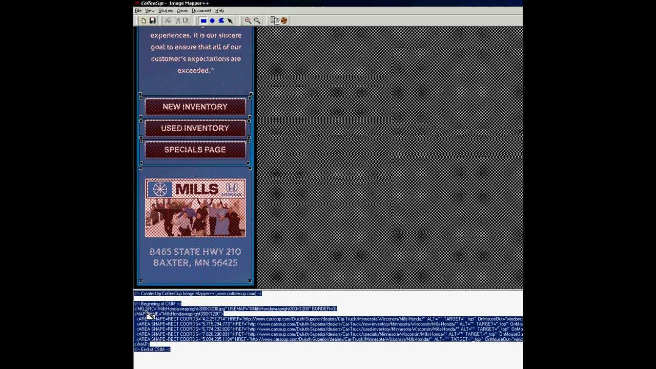 Image Mapping A Graphic For Use In DART Using CoffeeCup Image Mapper ++