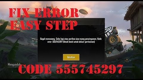 PUBG Error Code: 555745297 | 100% FIX ERROR Code: 555745297 [EASY STEP]