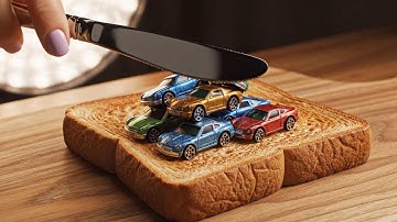 10 Minutes of Ultra Satisfying AI ASMR Spreading Glass Fruits Over Thick Toast