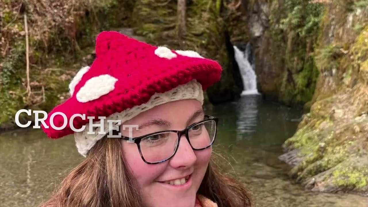 Crochet mushroom hat, easy free pattern