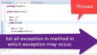 73. Throws and finally keyword in java