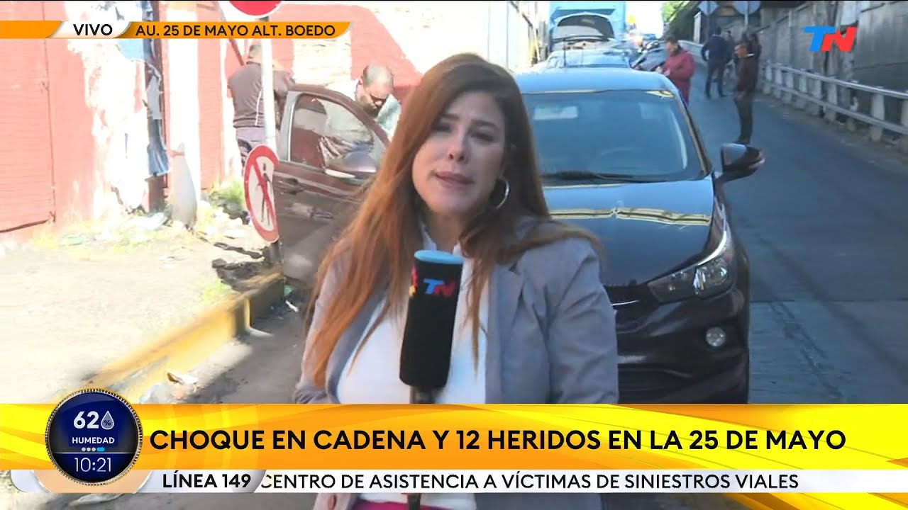 BOEDO: Choque en cadena en la Autopista 25 de Mayo entre 9 autos y un ...