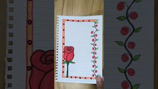 ✨ 4 Cute Floral Border Design Ideas🌸| Easy Project Border Designs for School#shorts #viral#shortfeed