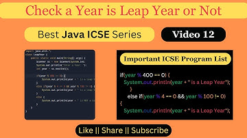 Java Program to Check Leap Year | ICSE Class 10 Solved Java Programs | (Hindi)