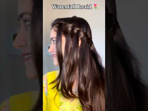 Waterfall braid hairstyle