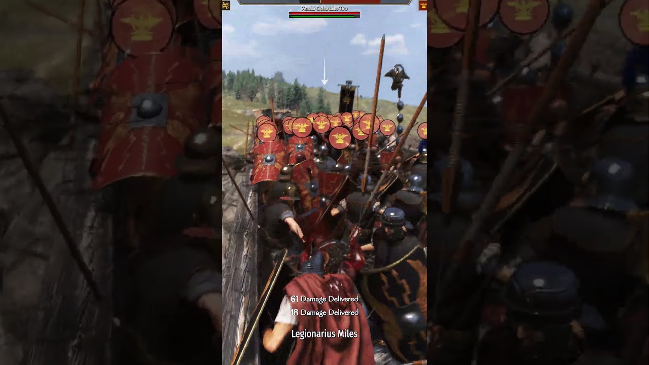 Only 300 Romans… Against 1000 Barbarians!😰 #gamingshorts  #bannerlord #games  #history  #fps
