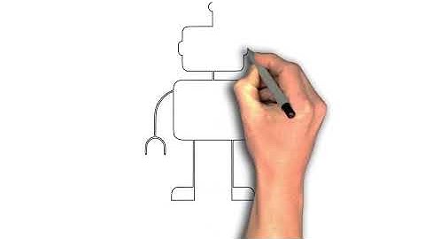 robot with glowing eyes drawing image