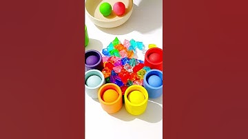 Color Sorter ASMR!  #Satisfying #woodenballs #marbleballs #coloring