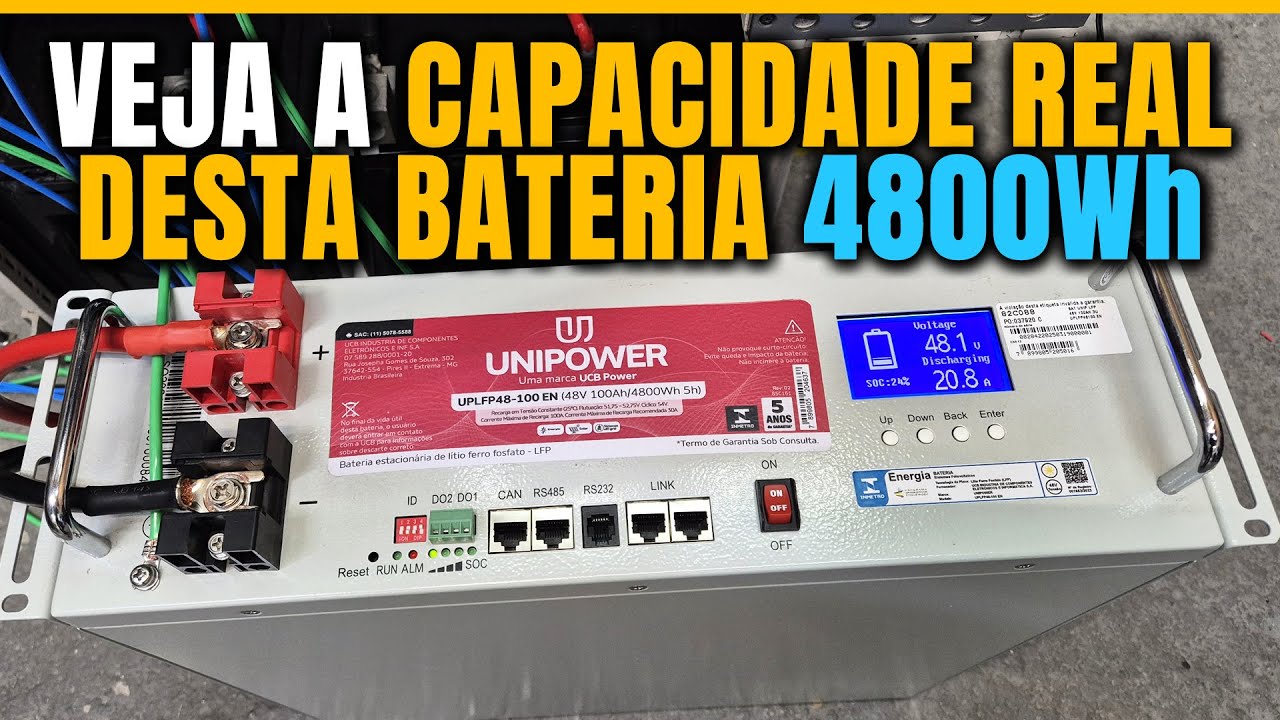 4800Wh Será? Veja Teste da NOVA Bateria Lítio LifePO4 UNIPOWER 4800Wh UPLFP48-100 EN