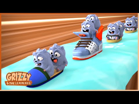 Icy Slide Grizzy x The Lemmings | 25' Compilation | Cartoon For Kids