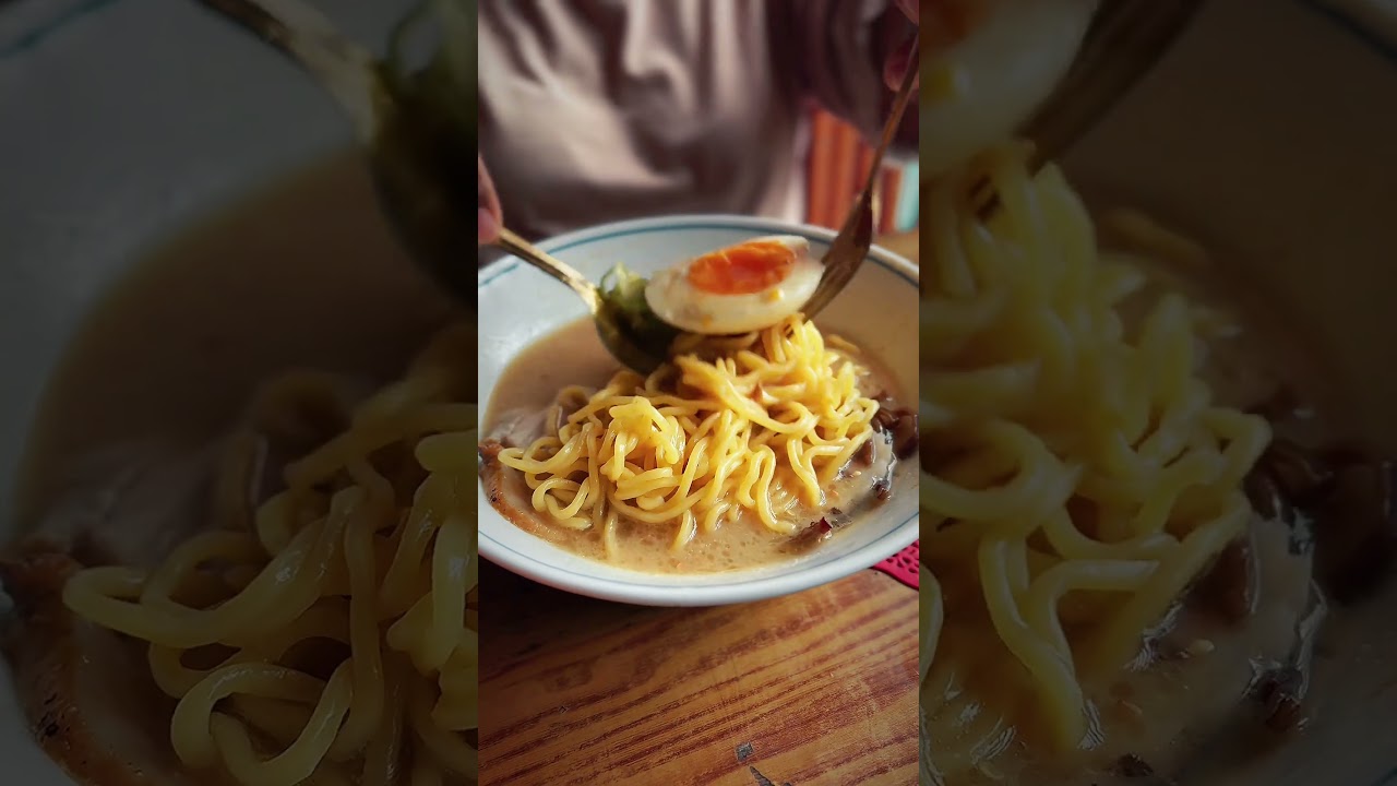 A rainy day made warmer by a bowl of ramen. 
