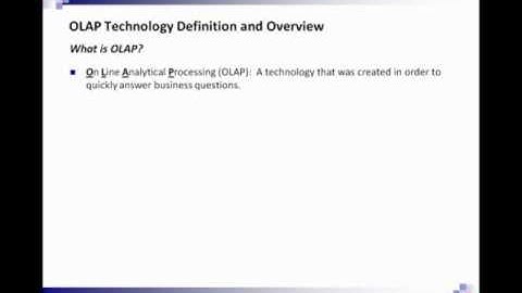 What is On Line Analytical Processing (OLAP): Performance Architects How To
