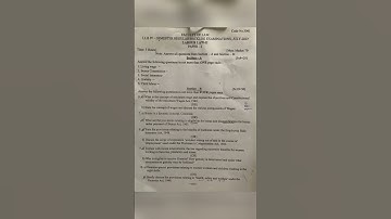 Labour law 2 question paper LLB semester 4 Telangana University