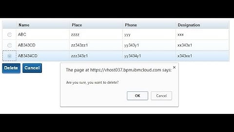 IBM BPM - Confirmation Dialog Coach view