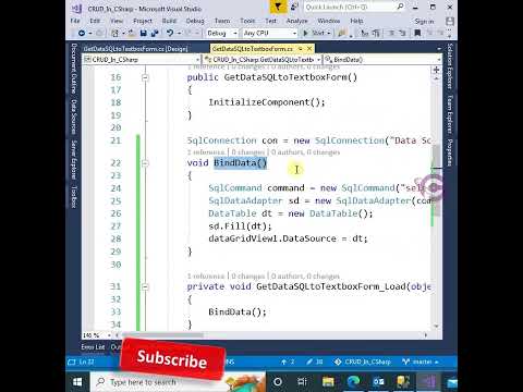 Load Data From SQl to DataGridView C# #shorts