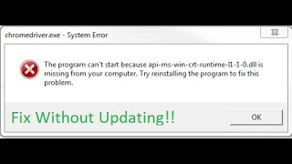 api-ms-win-crt-runtime-l1-1-0.dll is missing fix Without Any Updating