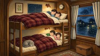 A Cozy Rainy Day in Our Small Vintage Train 🚂🌧️| Ghibli Style ASMR |Warm Family &amp; Cooking