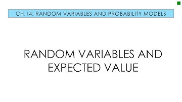 Applied Stats 14.1 Random Variables and Expected Value
