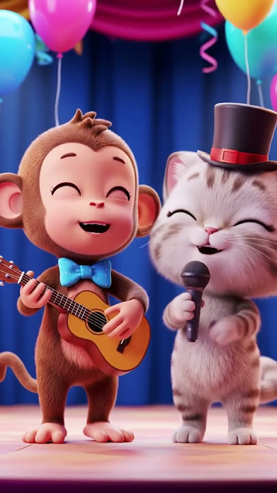 Kucing Nyanyi Balonku Ada Lima #balonkuadalima #laguanak #shortviral