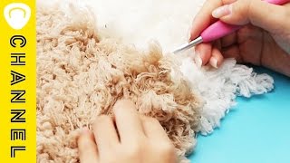 ふわふわ＆温かい「編みカーペット」でくつろぎたい♪ | DIY of fluffy knitting carpet