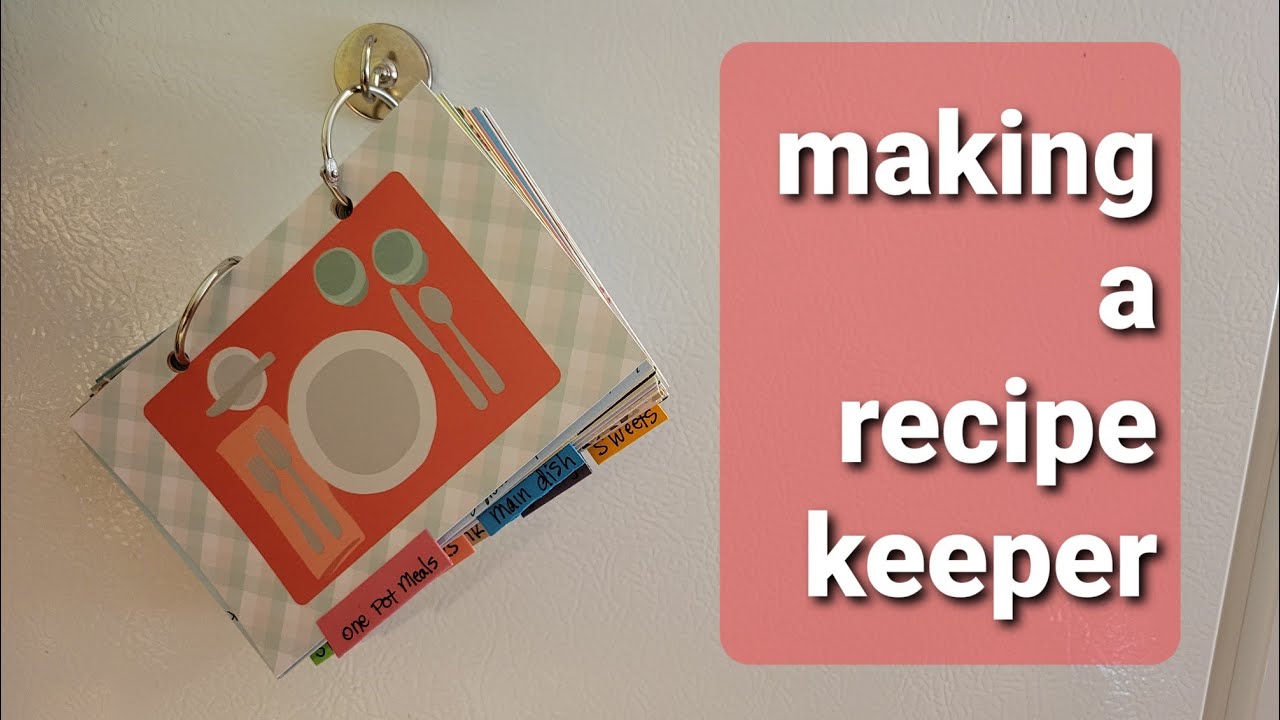 recipe keeper, cookbook made with scrapbook paper, 4x6 2-rings how to make