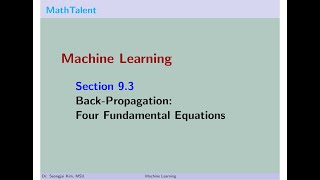 Celebrity MathTalent Machine Learning Section 9.3 Back Propagation - Four Fundamental Equations Profile