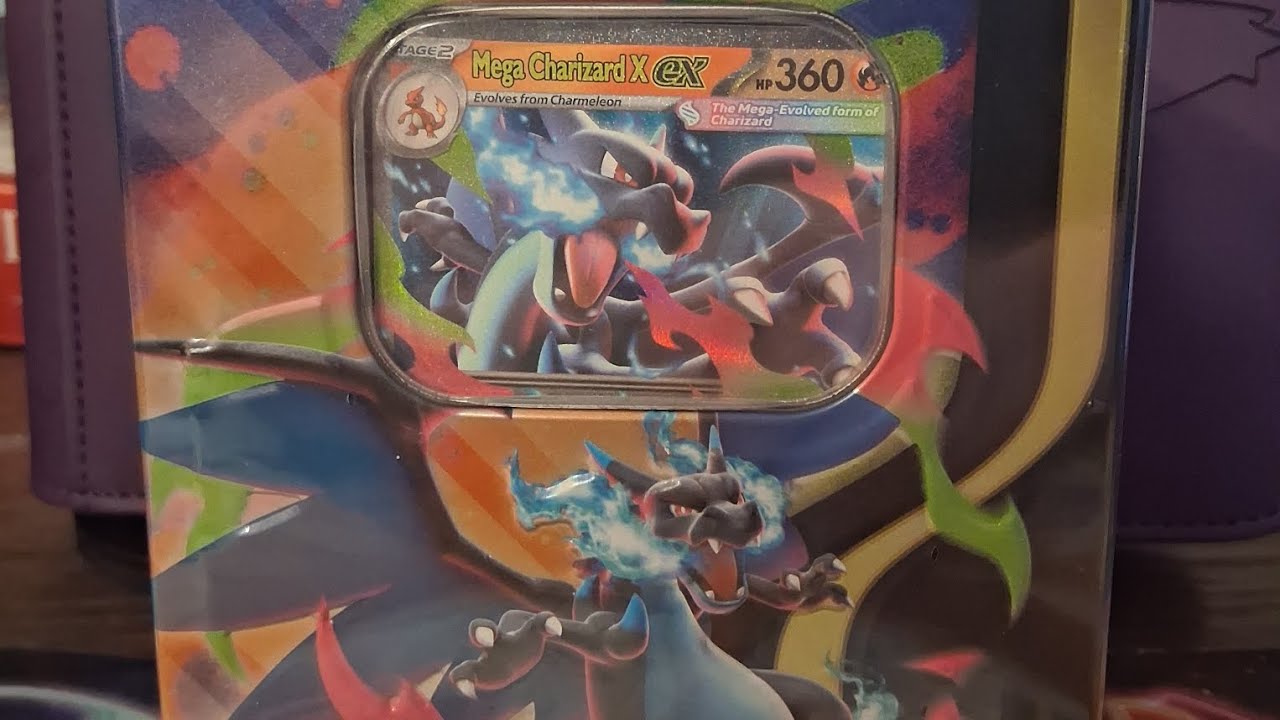 Pokémon-mega Charizard x EX tin opening!!