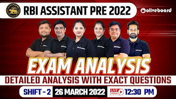 RBI Assistant Exam Analysis 2022 | Shift - 2 (26 March) | Detailed Analysis With Exact Question
