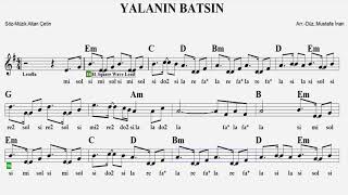 Yalanin Batsin--Em--Play Along--Guitar,Keyboard,Flute,Melodica,Violin,Ukulele,Recorder.