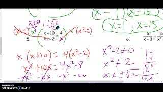 D9 Solving Rational Equations 4, 5 & 6 Algebra 2