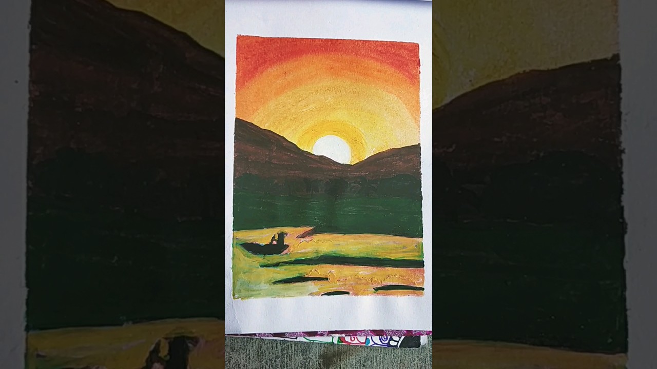 Sunrise landscape painting 