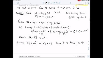 Linear Algebra 2 - 1.2.1 - Definition of a Subspace (Video 2)