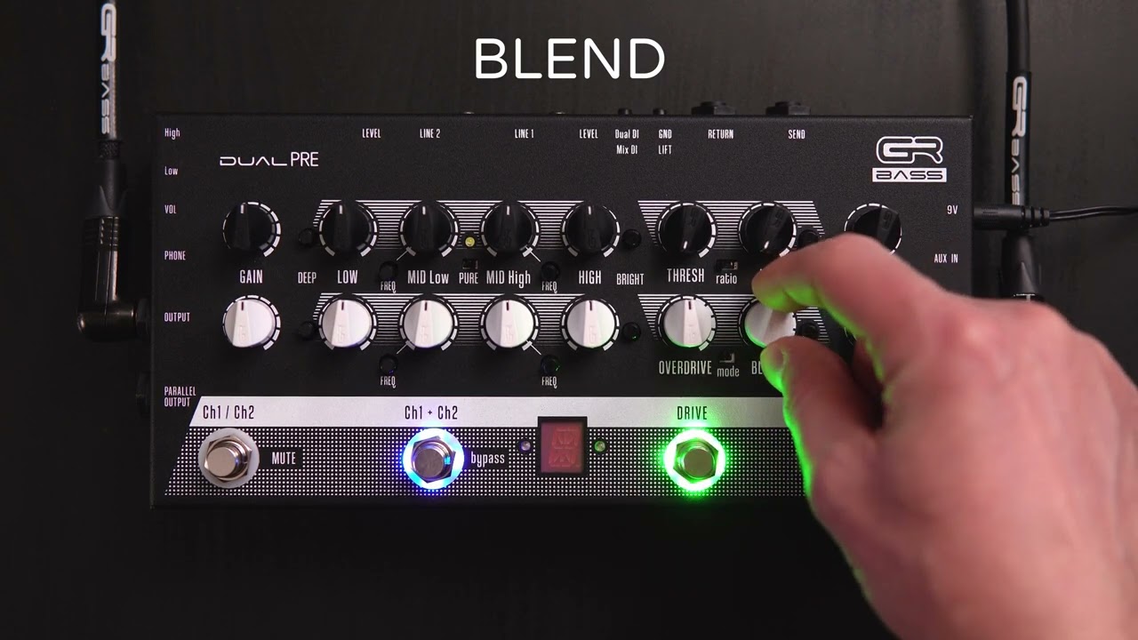 GR Bass DUAL Pre Pedal – Dual-Channel Bass Preamp & DI — SoCal
