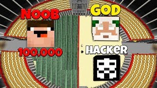 Minecraft Battle: NOOB vs PRO: 1000 NOOBS VS HACKER AND GOD CHALLENGE / Animation