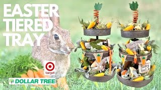 🥕 CARROTS & BUNNIES Easter Tiered Tray DIYS #28 2022 (Dollar Tree, Dollar Spot) Hacks