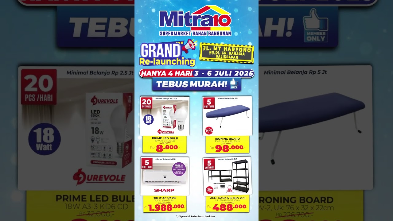 Grand Relaunching Mitra10 Balikpapan! Hadir Lebih Luas, Lengkap, dan Nyaman