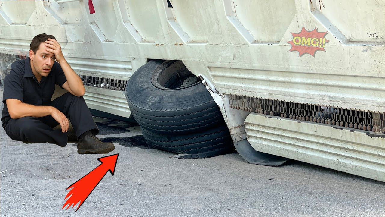 Pakistani Truck Accident | axle and tube completely broken Tyre Burst Repaired Again with Difficulty