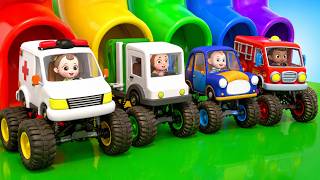 Surprise Eggs & Spinning Wheels, Assemble Color Cars | 🌈Learn Colors for Kids | Rosoo Sing Along